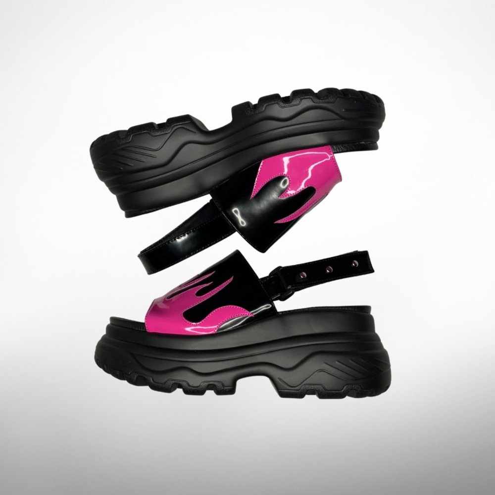 NWT Koi Footwear PINK EBO FLAME SANDALS